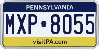 PA license plate MXP8055