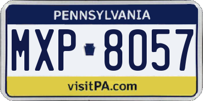 PA license plate MXP8057