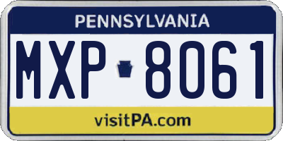 PA license plate MXP8061