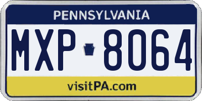PA license plate MXP8064