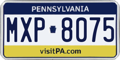 PA license plate MXP8075