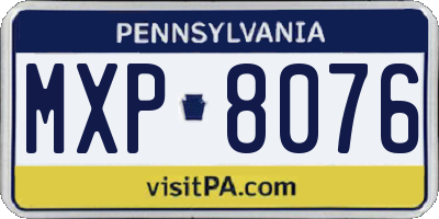 PA license plate MXP8076
