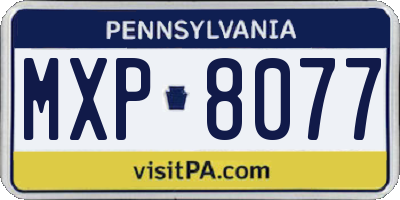 PA license plate MXP8077