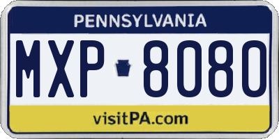 PA license plate MXP8080
