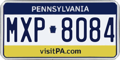 PA license plate MXP8084