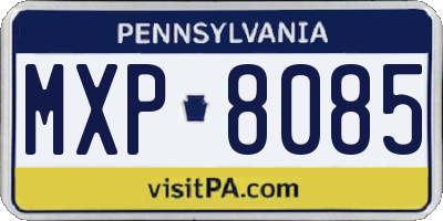 PA license plate MXP8085