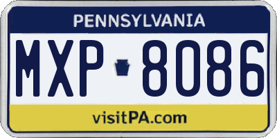 PA license plate MXP8086