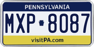 PA license plate MXP8087