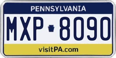 PA license plate MXP8090
