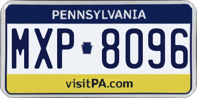 PA license plate MXP8096