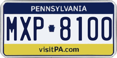 PA license plate MXP8100