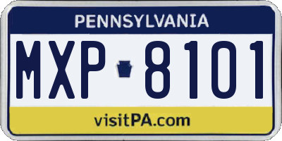 PA license plate MXP8101