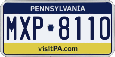 PA license plate MXP8110