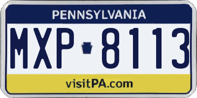 PA license plate MXP8113