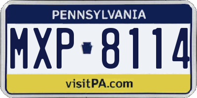 PA license plate MXP8114