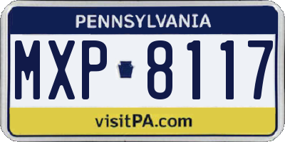 PA license plate MXP8117