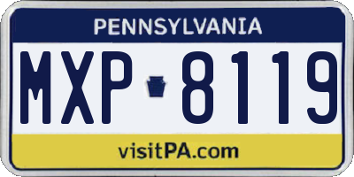 PA license plate MXP8119