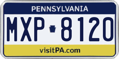 PA license plate MXP8120