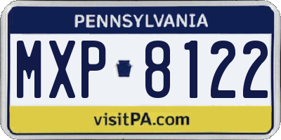 PA license plate MXP8122