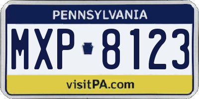 PA license plate MXP8123