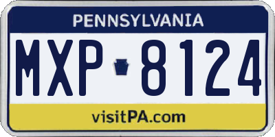 PA license plate MXP8124