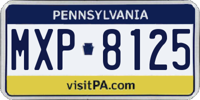 PA license plate MXP8125