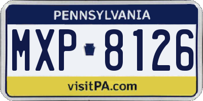 PA license plate MXP8126