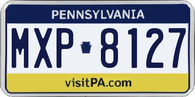 PA license plate MXP8127