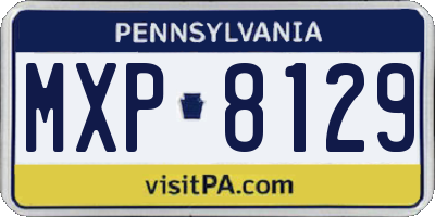 PA license plate MXP8129