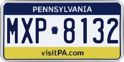 PA license plate MXP8132