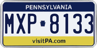 PA license plate MXP8133