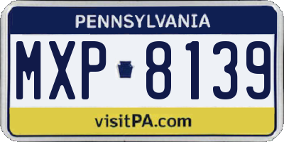 PA license plate MXP8139