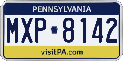 PA license plate MXP8142