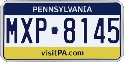 PA license plate MXP8145