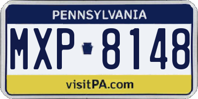 PA license plate MXP8148