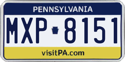 PA license plate MXP8151