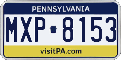 PA license plate MXP8153