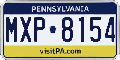 PA license plate MXP8154