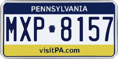 PA license plate MXP8157