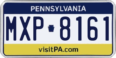 PA license plate MXP8161