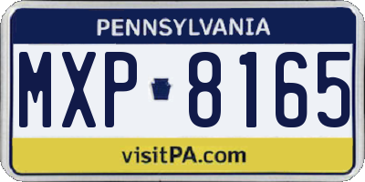 PA license plate MXP8165