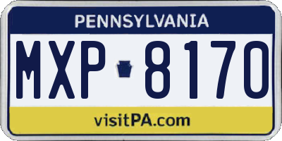 PA license plate MXP8170