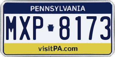 PA license plate MXP8173