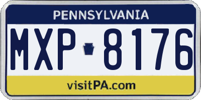 PA license plate MXP8176