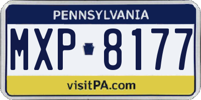 PA license plate MXP8177