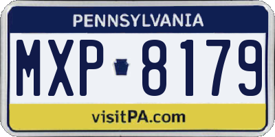 PA license plate MXP8179