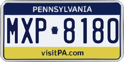 PA license plate MXP8180