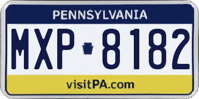 PA license plate MXP8182
