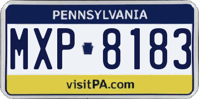 PA license plate MXP8183