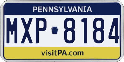 PA license plate MXP8184